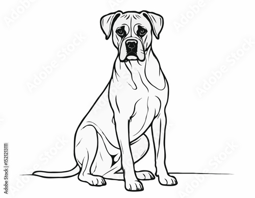 Bold Boxer Dog Outlines Capturing Strength and Loyalty in Every Pose