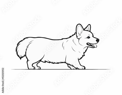 Whimsical Corgi Silhouette Illustrations: Adorable Fluffy Tails in Motion