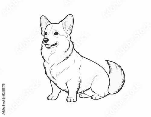 Whimsical Corgi Silhouette Illustrations: Adorable Fluffy Tails in Motion