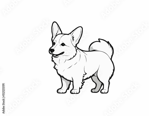 Whimsical Corgi Silhouette Illustrations: Adorable Fluffy Tails in Motion