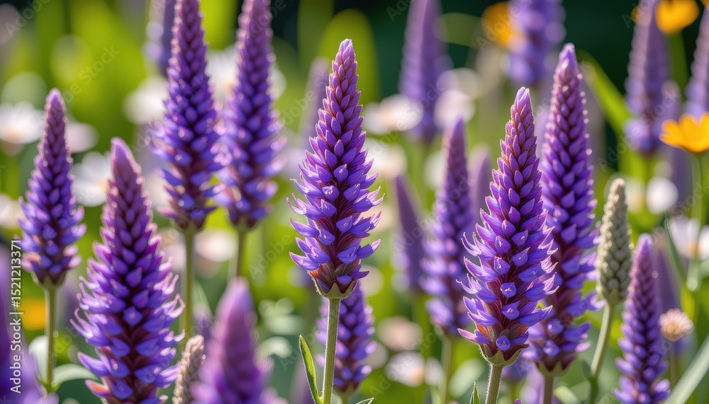 Fototapeta premium a dreamy macro photograph of the prairie blazing star (liatris pycnostachya), captured with a 105mm macro lens, f/3