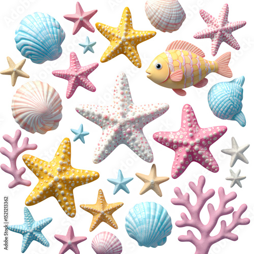 Yellow Fish with Transparent Background, Ocean Graphic