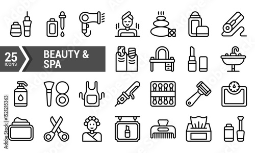 25 Beauty & Spa Lineal Icons for Your Design Project.