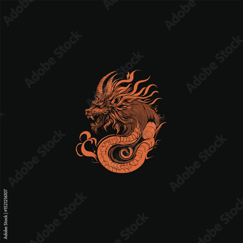 Chimera ancient mythology design vector template illustration