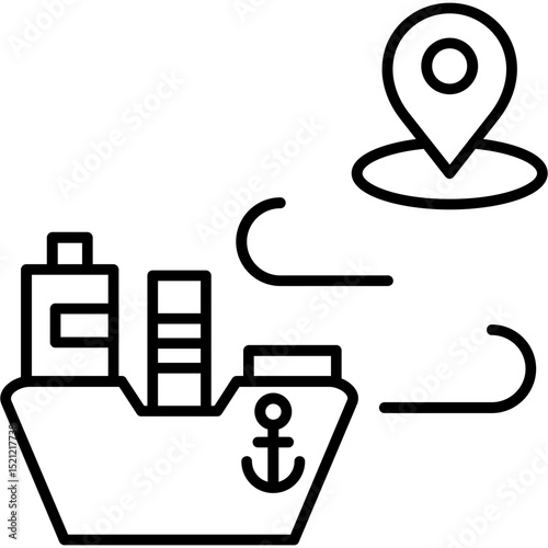 Green Shipping Routes Icon