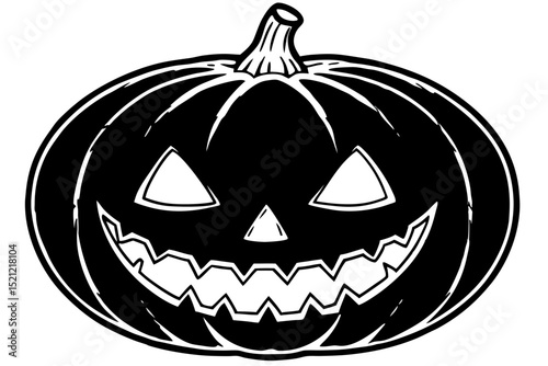Spooky Jack-o'-lantern in the Grass for Halloween vector art design