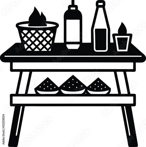 Taco Checklist UI Elements for Ordering App Silhouette illustration