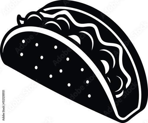 Taco Cart App UI Icons and Elements Collection Silhouette illustration