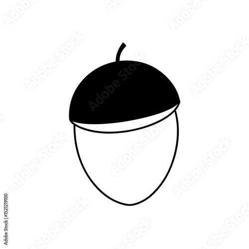 acorn with cap on white background  .svg
