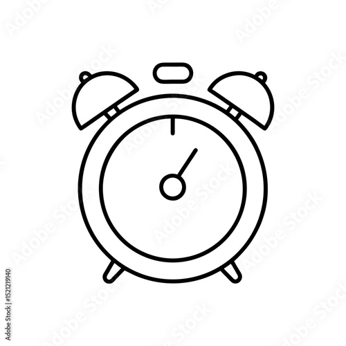 alarm clock with bells on white background  .svg