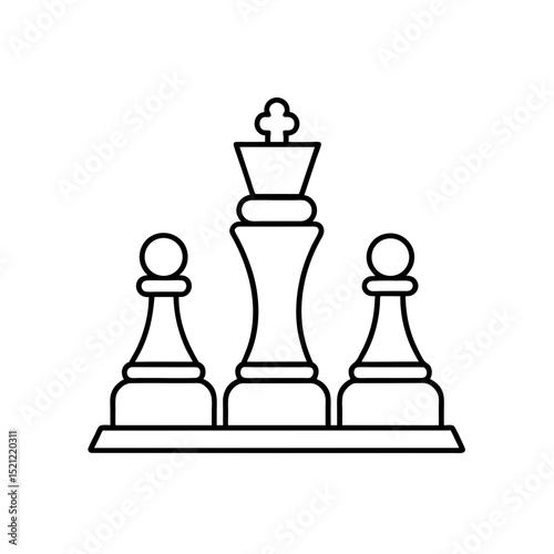 chessboard setup on white background   