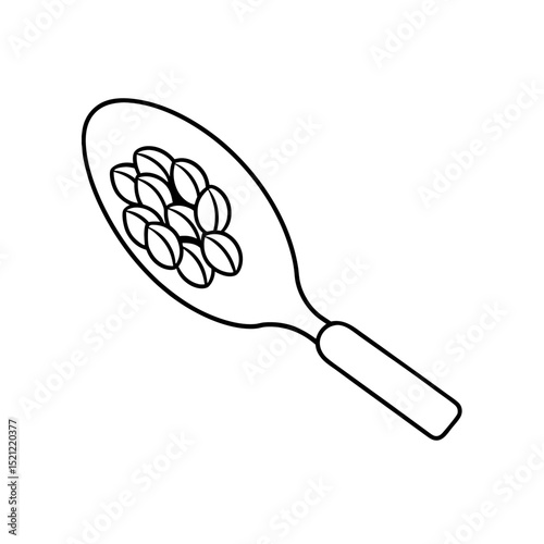 coffee bean scoop on white background  .svg