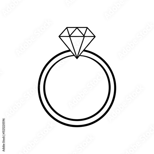 diamond ring illustration on white background