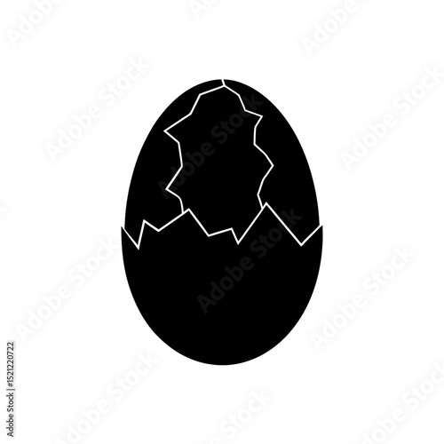 dragon egg cracking on white background   