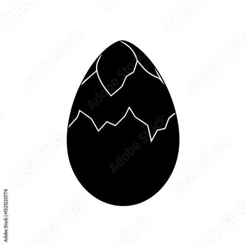 dragon egg cracking on white background  .svg