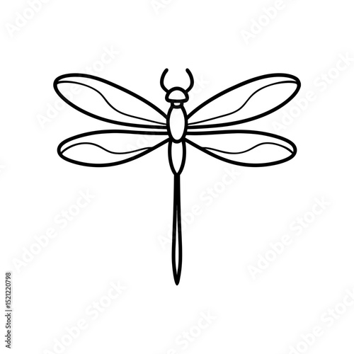 dragonfly wings spread on white background  .svg