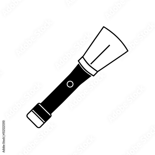 flashlight turned on on white background  .svg