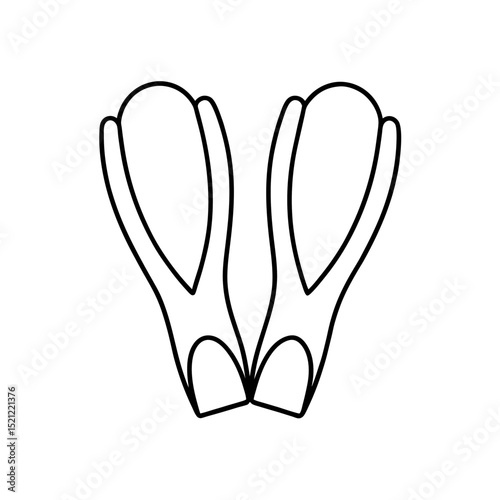 flippers for swimming on white background  .svg