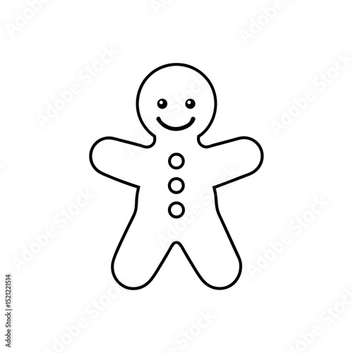 gingerbread man cookie on white background  .svg