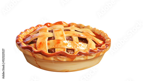 Wallpaper Mural A watercolor painting of a delicious apple pie with a lattice crust.  Torontodigital.ca