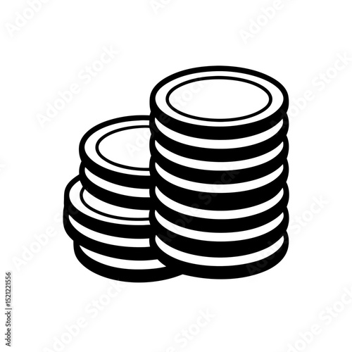 gold coins stacked on white background  .svg
