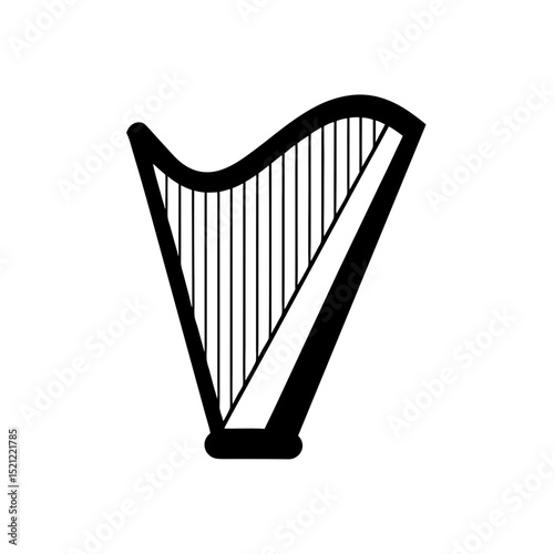 harp silhouette on white background  .svg