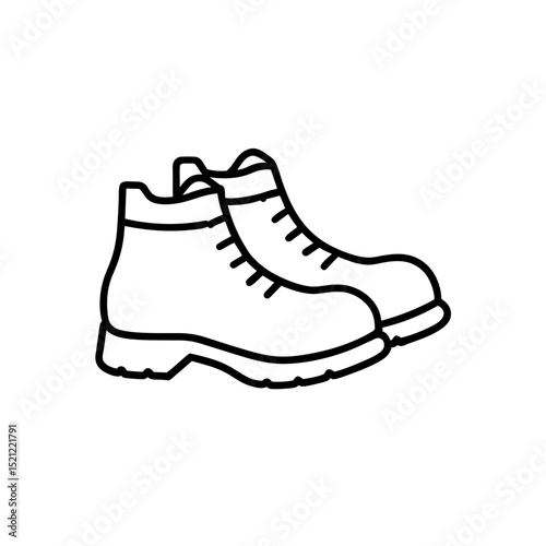 hiking boots isolated on white background 