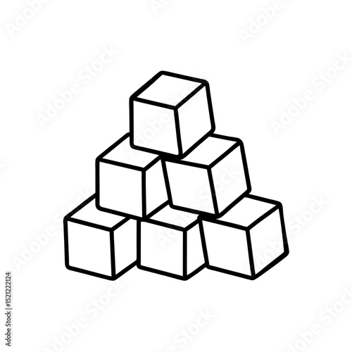 ice cubes stacked on white background  .svg
