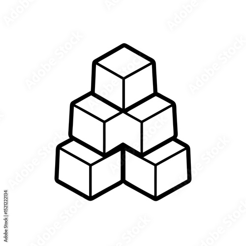 ice cubes stacked on white background 