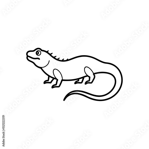 iguana crawling on white background  .svg