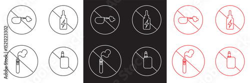 No vaping icon. High resolution icon. Vector for websites, mobile interfaces, presentations, banner, visual branding etc. Vector illustration. isolated on white and black background. EPS 10