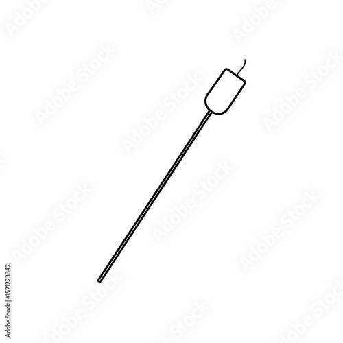 marshmallow roasting stick on white background   