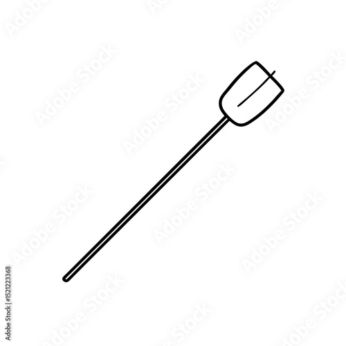 marshmallow roasting stick on white background  .svg