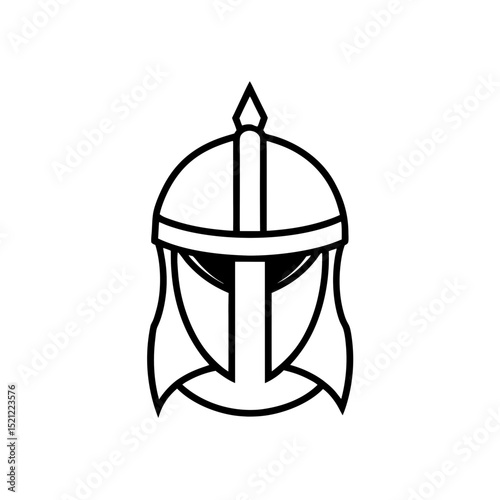 medieval helmet vector on white background  .svg
