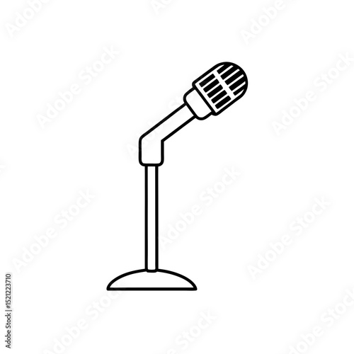 microphone on stand on white background 