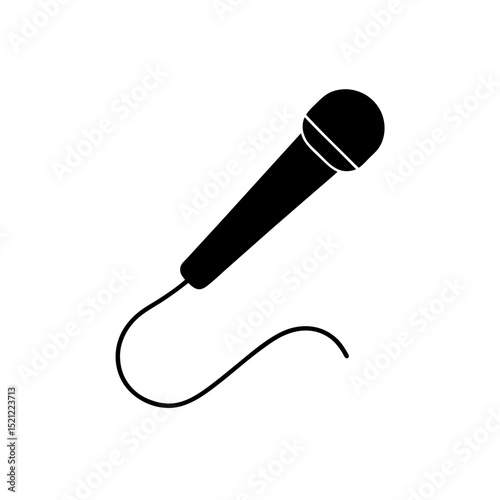 microphone with cord on white background  