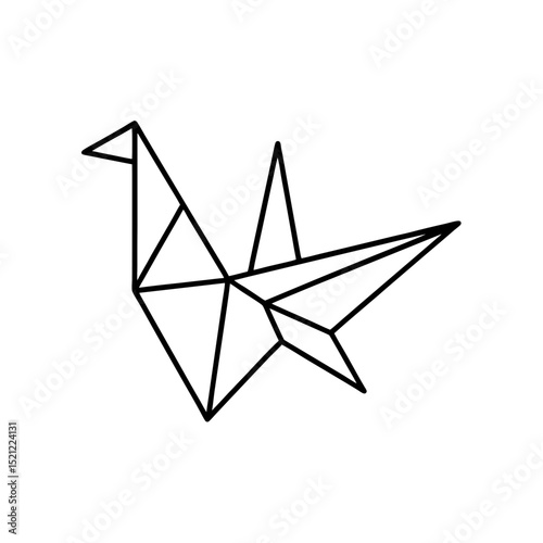origami crane on white background  .svg