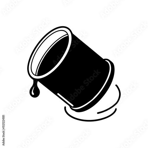 paint bucket spilling on white background  .svg