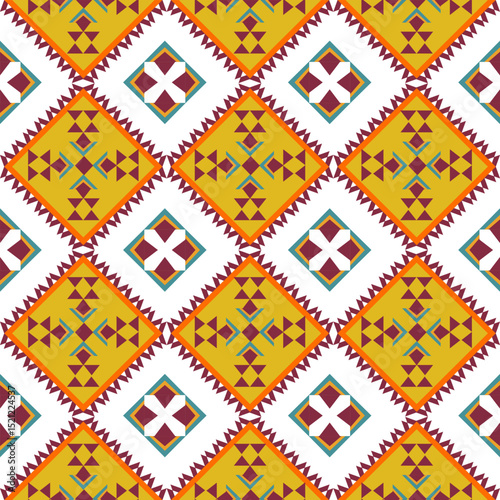 Vector Geometric Ethnic seamless pattern background.Native American tribal fabric,Azect,Batik,rung,drawn,cross
