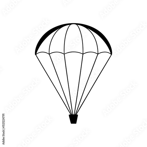 parachute opening on white background  