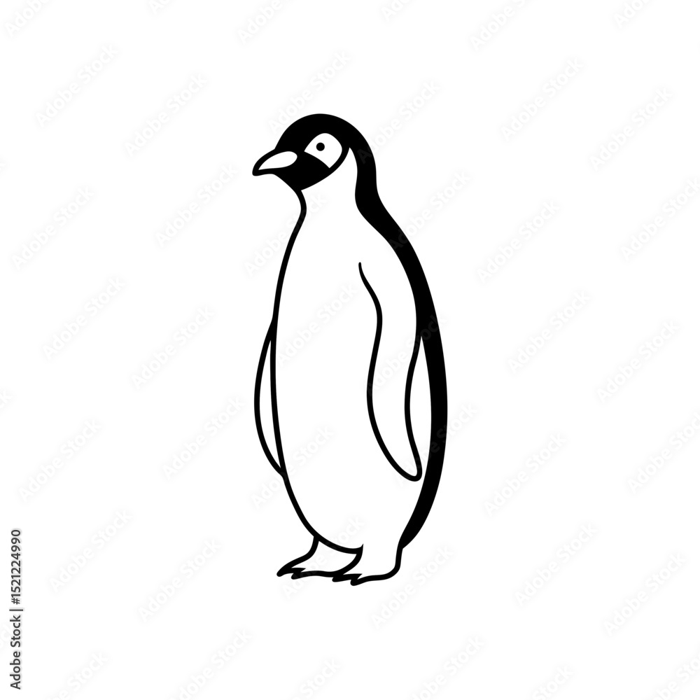 Naklejka premium penguin standing on white background 