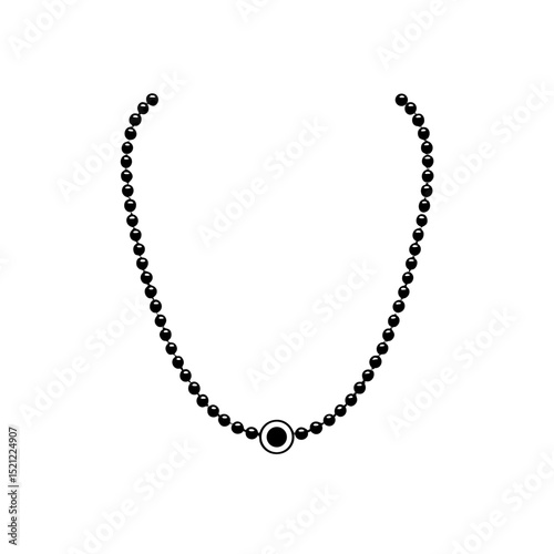 pearl necklace on white background  .svg