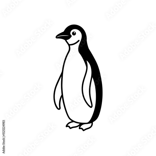 penguin standing on white background  .svg