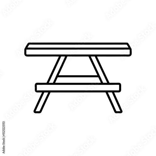 picnic table icon on white background  .svg