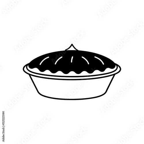 pie tin with crust on white background  .svg
