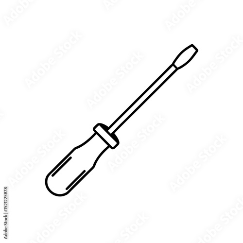 screwdriver flathead on white background  