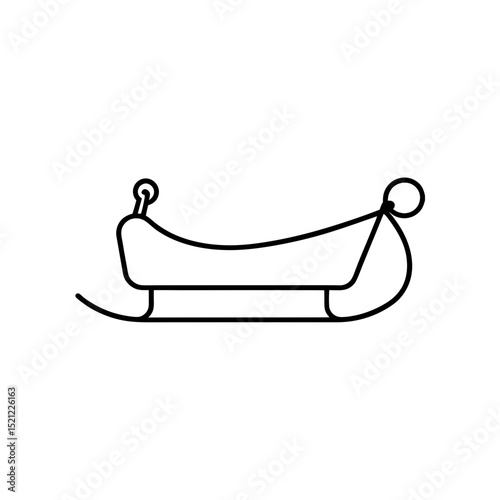 sled with rope on white background 