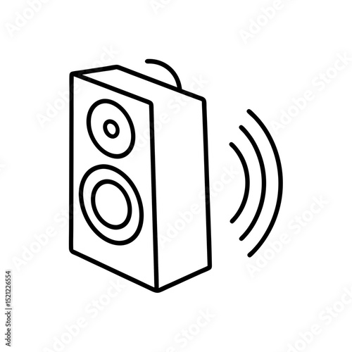speaker with sound waves on white background  .svg