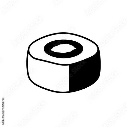 sushi roll on white background  .svg