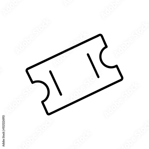 ticket stub icon on white background
